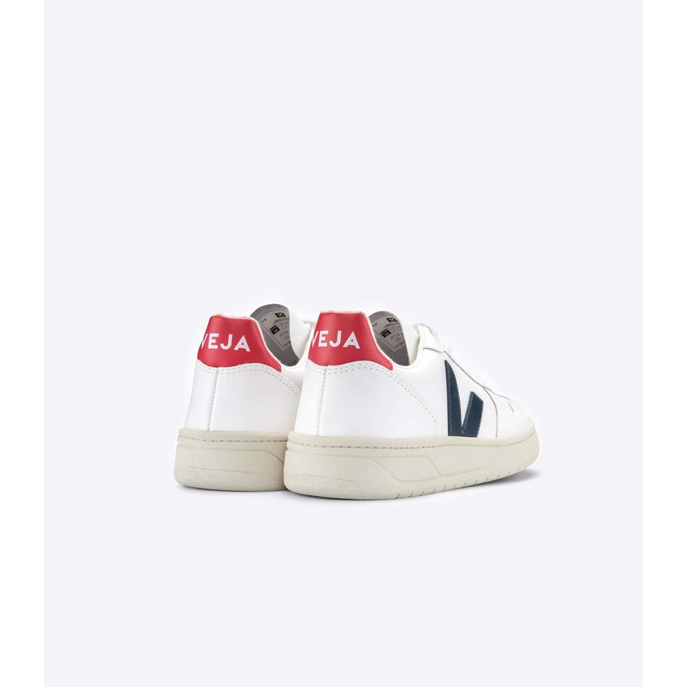 Veja V-10 LEATHER Tenisky Damske White/Black/Red | SK 664NWY